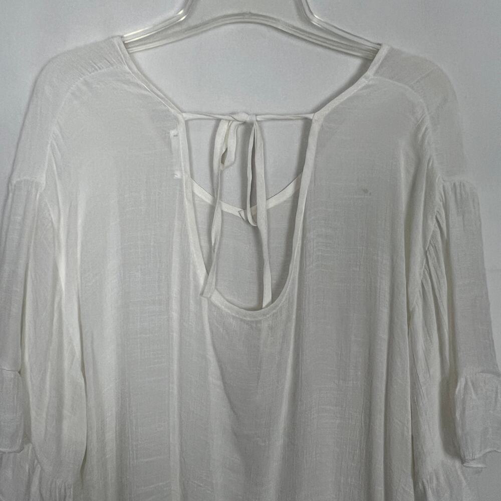 Ekouger Pullover Gauzy White Tunic Dress/Bikini Cover Up Size Medium - Picture 7 of 11